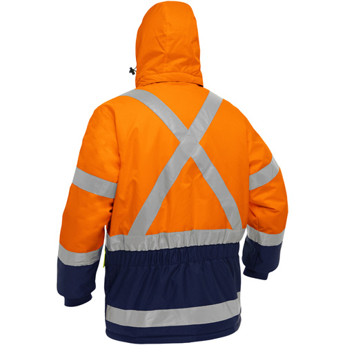 Bisley&reg; X-Back Extreme Cold Jacket with Navy Bottom, Polyester, High Visibility Orange, 2X-Large The Estey Group