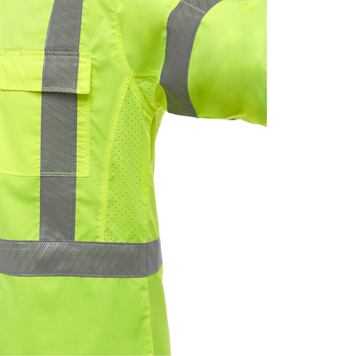 Bisley&reg; X-Back Long Sleeve Work Shirt with X-Airflow, Poly-Cotton, Small, High Visibility Lime-Yellow The Estey Group