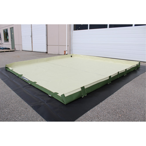 Easy-Riser Insta-Berm, 748 US gal. Capacity, 10' W x 20' L x 6" H, Hinge Bracket The Estey Group