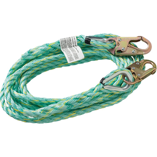 VL-1122-100 Cordage de s&eacute;curit&eacute; vertical avec crochet mousqueton d'ancrage, Copolym&egrave;re The Estey Group