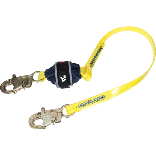 Coated Web Shock-Absorbing Lanyard, 4', Snap Hook Center, Snap Hook Leg Ends The Estey Group