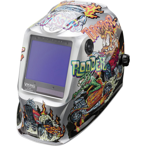 VIKING 3350 Hot Rodders Welding Helmet, 3.74" L x 3.34" W View Area, 5 - 13 Shade Range The Estey Group