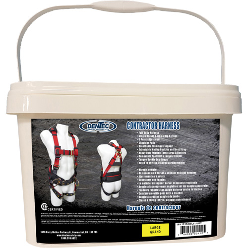 Contractor Safety Harness in Pail, CSA Certified, Class AP, Large, 352 lbs. Cap. The Estey Group