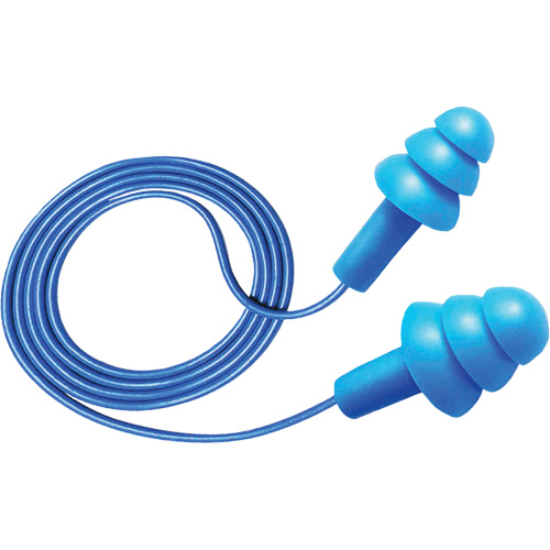 Hush 50-25 Reusable Metal Detectable Earplugs, Corded, One-Size, Bulk - Box, 25 NRR dB The Estey Group