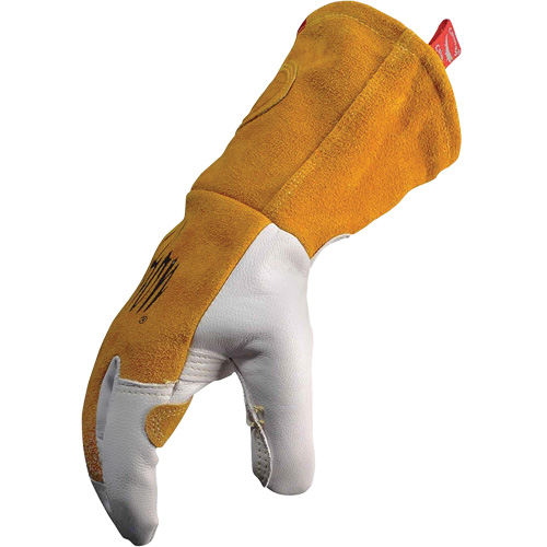 Gants de soudeur TIG/MIG de premi&egrave;re qualit&eacute; avec dos en cuir de vache refendue isol&eacute;es et ignifug&eacute;s Caiman, Cuir fleur de ch&egrave;vre, Taille Moyen The Estey Group