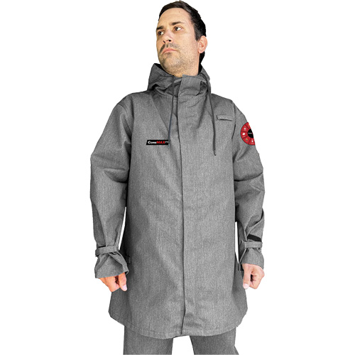 Manteau CoreMAX FR 35" avec capuchon attach&eacute;, 5T-Grand, Gris The Estey Group