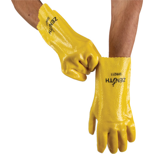 Gants &agrave; fini rugueux et r&eacute;sistants aux produits chimiques, Taille 9, 12" lo, PVC, Doublure en Interlock, 47-mil The Estey Group