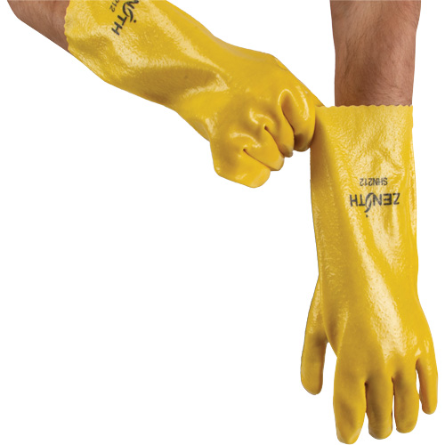 Rough-Finish Chemical-Resistant Gloves, Size 9, 14" L, PVC, Interlock Inner Lining, 47-mil The Estey Group