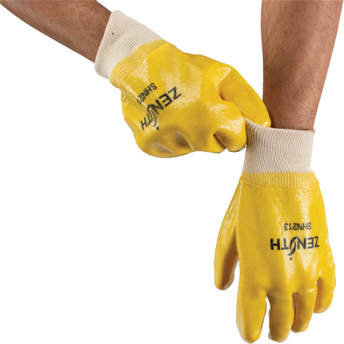 Gants &agrave; fini rugueux et r&eacute;sistants aux produits chimiques, Taille 9, 10" lo, PVC, Doublure en Interlock, 47-mil The Estey Group