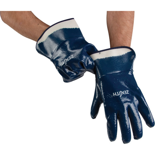 Gants &agrave; poignet de s&eacute;curit&eacute; de poids lourd, 10/T-Grand, R&ecirc;vetement Nitrile, Enveloppe en Coton The Estey Group