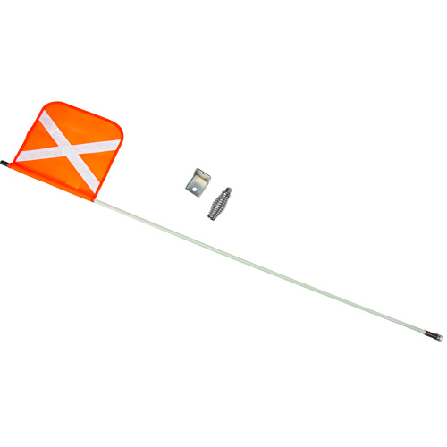 Tige de s&eacute;curit&eacute; robuste, Fixation Filet&eacute;, Hauteur 5', Orange avec X r&eacute;fl&eacute;chissant The Estey Group