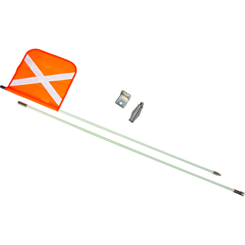 Heavy-Duty Safety Whip, Threaded Mount, 8' High, Orange with Reflective X The Estey Group
