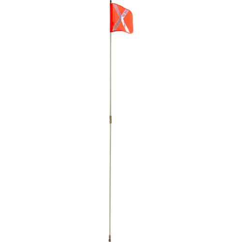 Heavy-Duty Safety Whip, Threaded Mount, 8' High, Orange with Reflective X The Estey Group