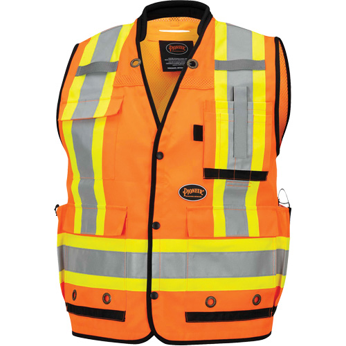 6680 High-Visibility Antimicrobial Mesh-Back Surveyor Vest, High Visibility Orange, Small, Polyester The Estey Group