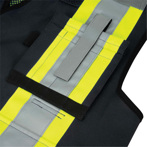 6679 High-Visibility Antimicrobial Mesh-Back Surveyor Vest, Black, Small, Polyester The Estey Group