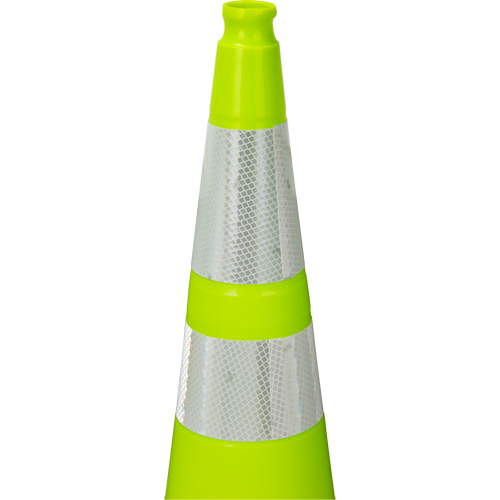 Premium Traffic Cone, 36", Lime Green, 4" & 6" Reflective Collar(s) The Estey Group