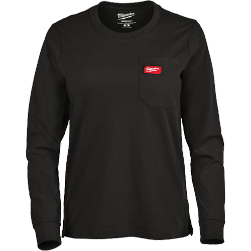 T-shirt &agrave; manches longues avec poches GRIDIRON, Femmes, T-petit, Noir The Estey Group