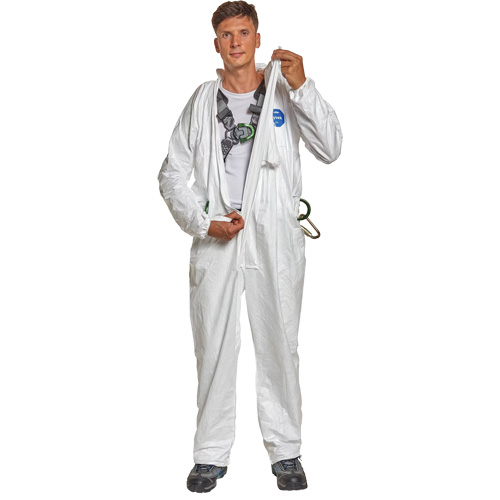 Harness-Compatible Disposable Coverall, Small, White, Tyvek&reg; 500 The Estey Group