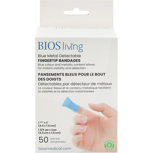 Blue Bandages, Fingertip, 3", Fabric Metal Detectable, Sterile The Estey Group