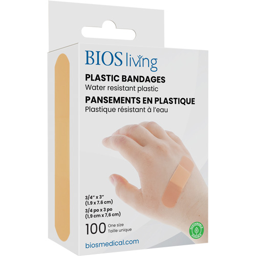 Water-Resistant Bandages, Rectangular/Square, 3", Plastic, Sterile The Estey Group
