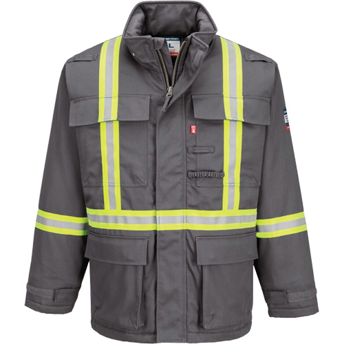 Bizflame&reg; 88/12 Insulated Winter Parka, Grey, Small The Estey Group