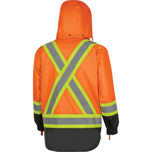 Parka de s&eacute;curit&eacute; d'hiver imperm&eacute;able 7-en-1 5056 Pioneer Yukon, Polyester, Noir/Orange haute visibilit&eacute;, T-petit The Estey Group