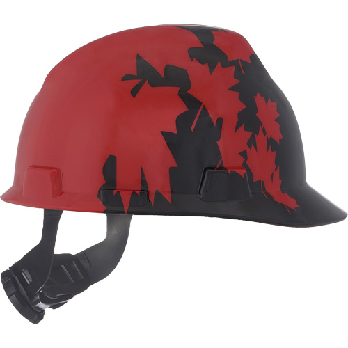 Casque sp&eacute;cialis&eacute; V-Gard, Suspension Rochet, Noir/Rouge The Estey Group