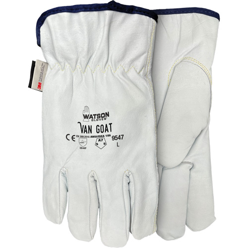 Gants de protection contre la coupe Van Goat 9547, T-petit, Paume en Cuir fleur de ch&egrave;vre, Para-aramide/Polyester/Acier/Thinsulate The Estey Group