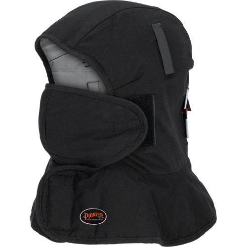 Doublure matelass&eacute;e ignifug&eacute;e Pioneer 765A pour casque de s&eacute;curit&eacute; avec un long cou et embout buccal amovible, Noir/Gris, Coton/FR-Tech/Modacrylique/Nylon The Estey Group