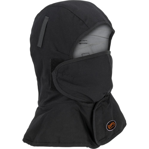 Doublure matelass&eacute;e ignifug&eacute;e Pioneer 765A pour casque de s&eacute;curit&eacute; avec un long cou et embout buccal amovible, Noir/Gris, Coton/FR-Tech/Modacrylique/Nylon The Estey Group