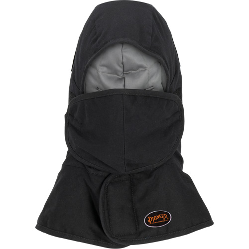 Doublure matelass&eacute;e ignifug&eacute;e Pioneer 765A pour casque de s&eacute;curit&eacute; avec un long cou et embout buccal amovible, Noir/Gris, Coton/FR-Tech/Modacrylique/Nylon The Estey Group