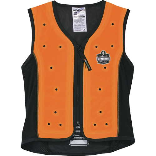 Veste de refroidissement &eacute;vaporatif Chill-Its 6685 avec fermeture &agrave; glissi&egrave;re, Moyen, Orange The Estey Group