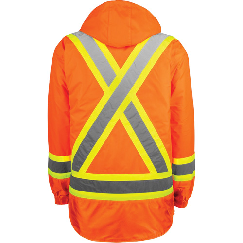 High-Visibility 7-in-1 Jacket, Polyester, High Visibility Orange, 4X-Large The Estey Group