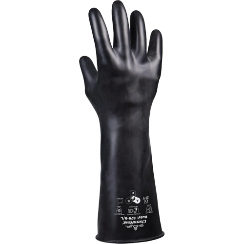 879 Acid-Resistant Gloves, Size X-Large/10, 14" L, Butyl Rubber, 28-mil The Estey Group