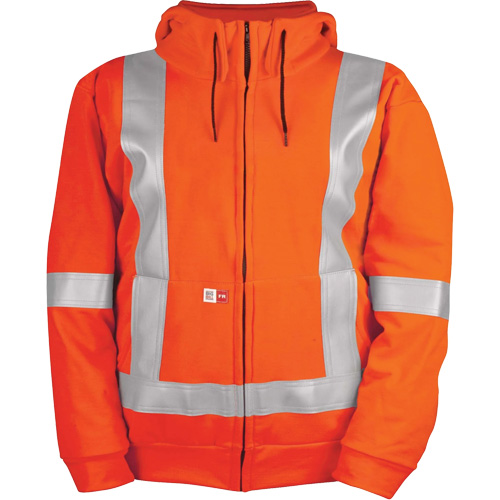 High-Visibility Wind Resistant Zip-Front Sweatshirt with DetachableHood, Men's, 3X-Large, High Visibility Orange, 27.7 cal/cm² The Estey Group