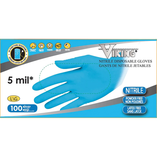 Gants jetables 34600, Petit, Nitrile, 5 mils, Sans poudre, Bleu The Estey Group