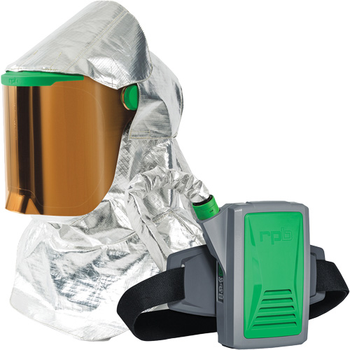Respirateur &agrave; chaleur radiante Z-Link avec souffleur & montage &agrave; la ceinture, Respirateur &agrave; masque/Capuchon & visi&egrave;re, Pile Lithium-ion The Estey Group