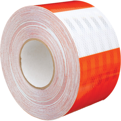 Pellicule souple pour chantiers routiers &agrave; haute intensit&eacute; 382VHIP, 5" la x 150' lo, Orange et blanc The Estey Group