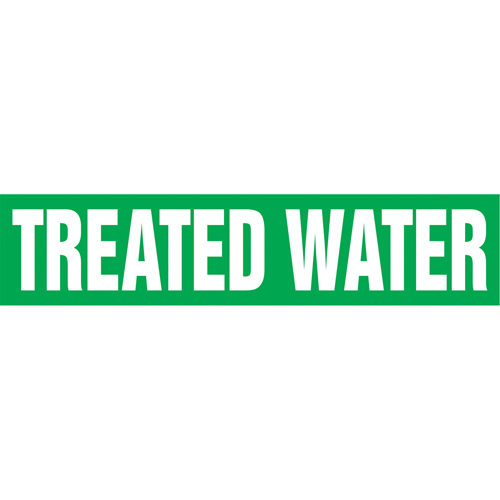 "Tower Water Return" Pipe Markers, Self-Adhesive, 4" H x 24" W, White on Green The Estey Group