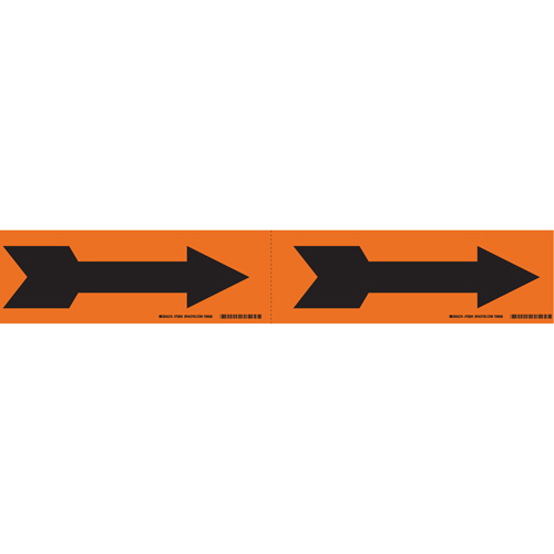 Arrow Pipe Markers, Self-Adhesive, 2-1/4" H x 7" W, Black on Orange The Estey Group