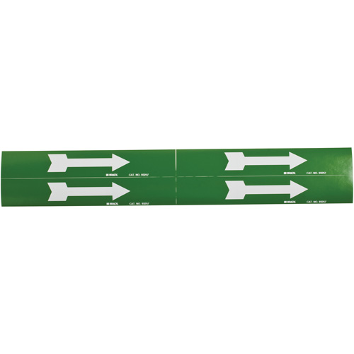 Marqueurs de tuyau avec fl&egrave;ches, Autocollant, 1-1/8" h x 7" la, Blanc/vert The Estey Group
