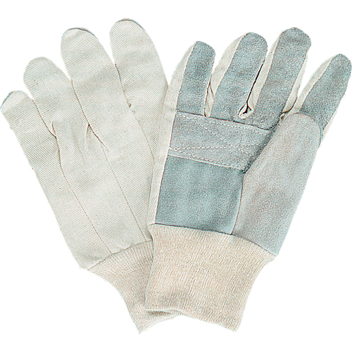 Gants de travail d'usage standard, Grand, Paume en Cuir de vache refendu The Estey Group