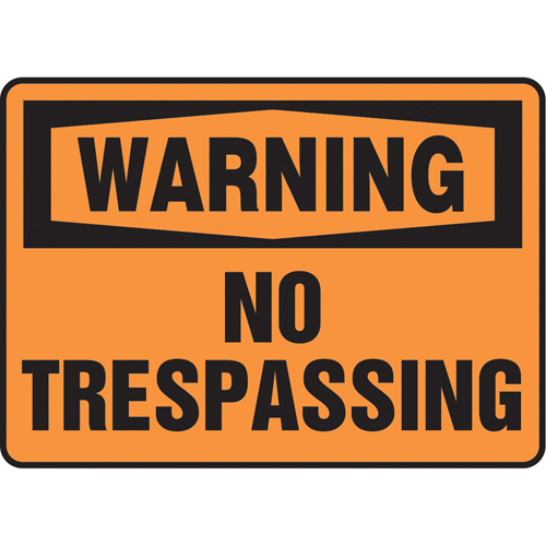 "No Trespassing" Sign, 7" x 10", Vinyl, English The Estey Group