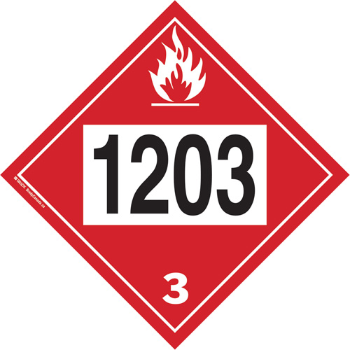 Plaque-&eacute;tiquette TMD 1203 pour liquide inflammable essence & essence-alcohol, Plastique The Estey Group