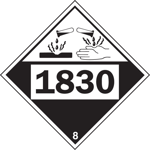 Plaque-&eacute;tiquette TMD 1830 pour mat&eacute;riaux corrosifs acide sulfurique, Plastique The Estey Group