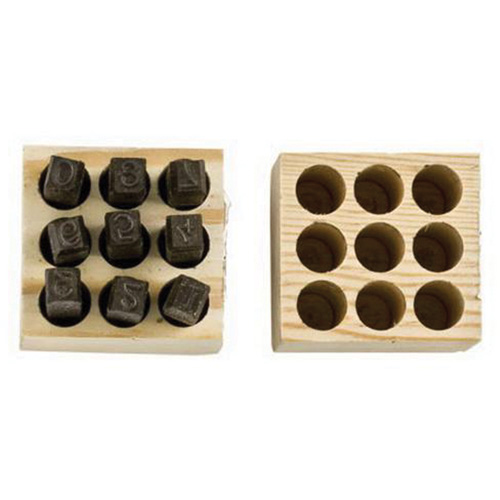 Jeux de tampons num&eacute;rot&eacute;s en acier, # 4/6/3/2/1/8/9/7/5, 1/4" The Estey Group