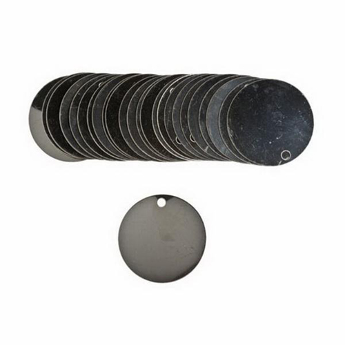 &eacute;tiquettes vierges inscriptibles pour vannes, Acier inoxydable, 1,5" dia. The Estey Group