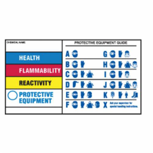 Protective Equipment Labels, Polyester, Sheet, 5" L x 3" W The Estey Group