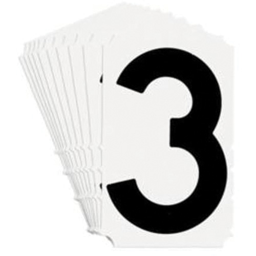 Quick-Align&reg; Individual Gothic Number and Letter Labels, 3, 4" H, Black The Estey Group