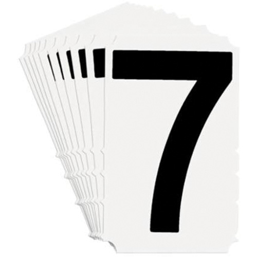 Quick-Align&reg; Individual Gothic Number & Letter Labels, 7, 4" H, Black on White The Estey Group